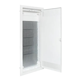 Встраиваемый слаботочный щит Nova с металлической перфорированной дверью, 346х842 мм, Nova, встраиваемый, IP 41,  металл,  пластмасса,  цвет - белый, nv-mb-pmd-5, EKF - PULSAL.RU