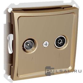 Розетка оконечная
Дуэт,  телевизионная (TV),  радио (R),  двойная,   цвет - шампань,  пластмасса,  WDE000497,  Schneider Electric
 - PULSAL.RU