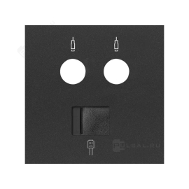 Накладка
Simon 100,  телевизионная (TV),  спутниковая (SAT),  одинарная,   цвет - черный матовый,  пластмасса,  10000072-238,  Simon
 - PULSAL.RU