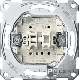 Механизм выключателя жалюзи
M-Smart,  M-Plan,  M-Elegance,  M-Pure,  M-Pure Decor,  Antique,  D-Life,  с фиксацией,  без подсветки,  MTN3715-0000,  MEG3715-0000,  Merten
 - PULSAL.RU