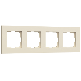 Рамка
Slab,  4 поста,   цвет - айвори матовый,  вертикальная,  горизонтальная,  пластмасса,  W0042962,  a062809,  Werkel
 - PULSAL.RU
