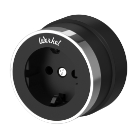 Розетка
Vintage,  без шторок,  с заземлением,  одинарная,  винтовые клеммы,   цвет - хром, черный матовый,  пластмасса,  W5871051,  a055919,  Werkel
 - PULSAL.RU