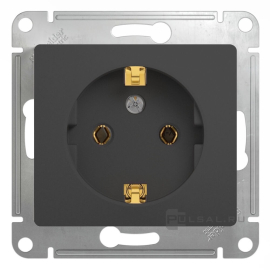 Розетка
Glossa,  без шторок,  с заземлением,  одинарная,  винтовые клеммы,   цвет - антрацит,  пластмасса,  GSL000743,  Schneider Electric
 - PULSAL.RU