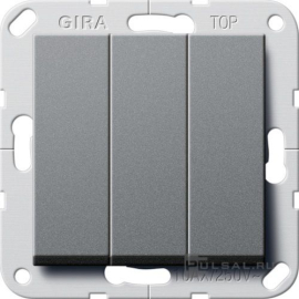 Кнопка Н.О.
Studio,  E2,  E3,  Event,  Esprit,  ClassiX,  ClassiX Art,  трехклавишный,  без подсветки,   цвет - антрацит,  пластмасса,  284428,  2844 28,  Gira
 - PULSAL.RU