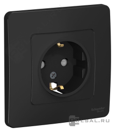 Розетка с рамкой
Blanca,  со шторками,  с заземлением,  одинарная,   цвет - антрацит,  пластмасса,  BLNRS001116,  Schneider Electric
 - PULSAL.RU
