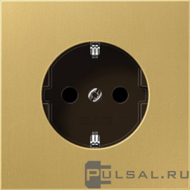 Розетка
LS 990,  LS 1912,  LS-design,  FD-design,  без шторок,  с заземлением,  одинарная,  безвинтовые клеммы,   цвет - латунь классическая,  металл,  ME1520C,  ME 1520 C,  JUNG
 - PULSAL.RU