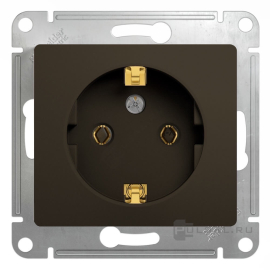Розетка
Glossa,  без шторок,  с заземлением,  одинарная,  винтовые клеммы,   цвет - шоколад,  пластмасса,  GSL000843,  Schneider Electric
 - PULSAL.RU