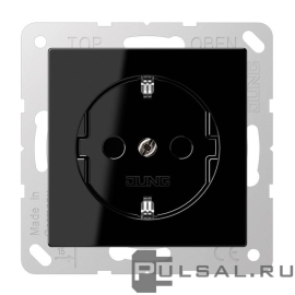 Розетка
A VIVA,  A creation,  A 550,  A flow,  без шторок,  с заземлением,  одинарная,  безвинтовые клеммы,   цвет - черный,  пластмасса,  A1520SW,  A 1520 SW,  JUNG
 - PULSAL.RU